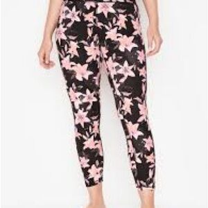 Victoria's Secret Black and Pink Floral Leggings